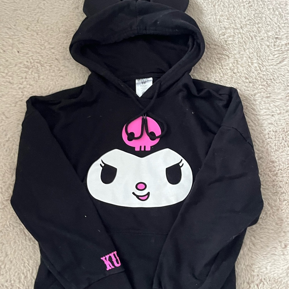 Sanrio Kuromi Black Hoodie – Kawaii Y2K Aesthetic, Rarely Worn
